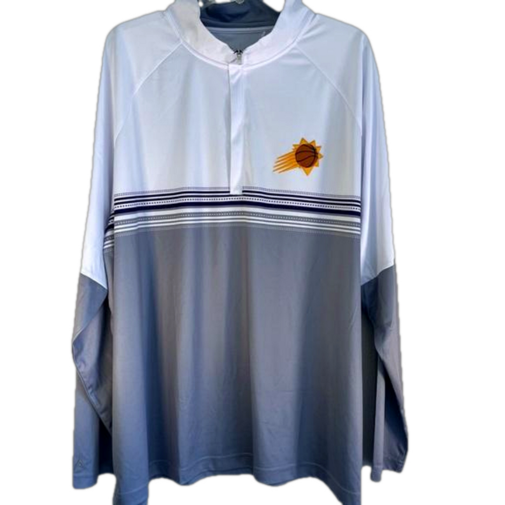 Phonex Suns Antigua White/Gray Bender Quarter Zip Pullover Top Men's 3XL License